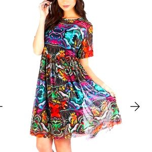 Blackmilk - HYPER MOTH SHEER SMOCK DRESS - LIMITED